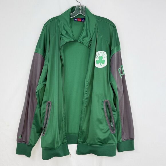 Majestic Men’s NBA Track Jacket Big & Tall 3X Full Zip Green - Picture 7 of 16